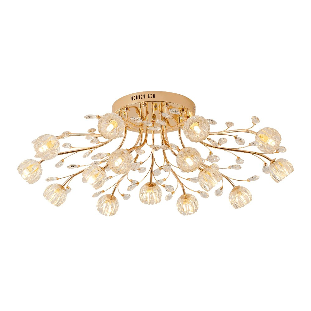 Scandinavian Style Modern Glass Floral Ceiling Light Fixture for Elegant Home Decor and Ambient Lighting