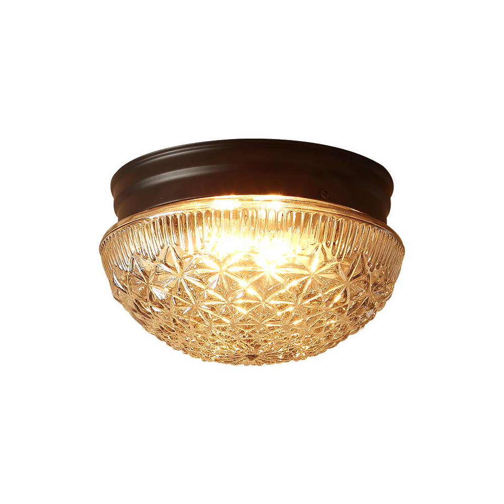 Elegant Gold and Black Ribbed Glass Flush Ceiling Light Fixture – Modern Design for Stylish Home Illumination