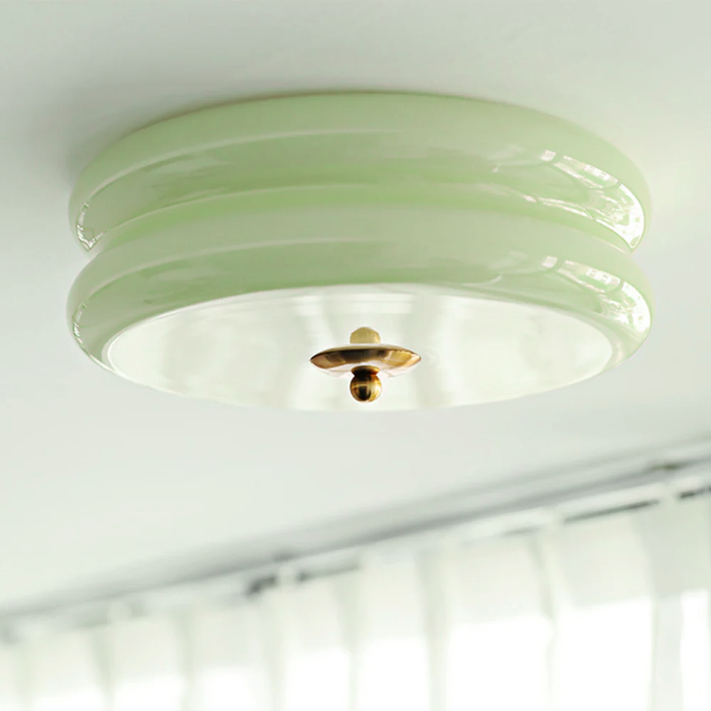 Art Deco Cream Cake Ceiling Light Fixture - Elegant Simple Design for Stylish Home Illumination and Vintage Charm