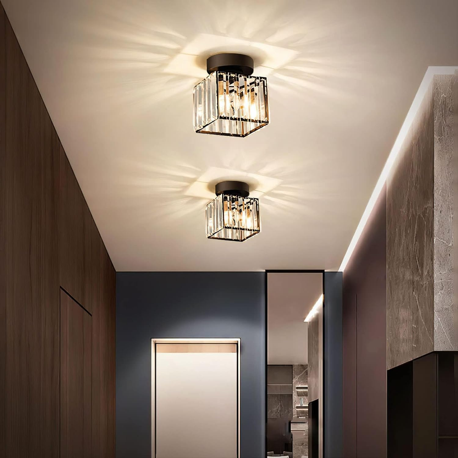 Elegant Mini Crystal Ceiling Light Fixture for Stunning Home Illumination - Chic Design and Sparkling Finish for Any Room