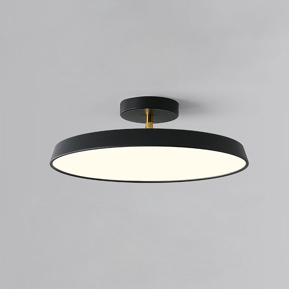 Minimalist White LED Semi-Flush Ceiling Light Fixture for Bedroom Ambience and Modern Home Decor