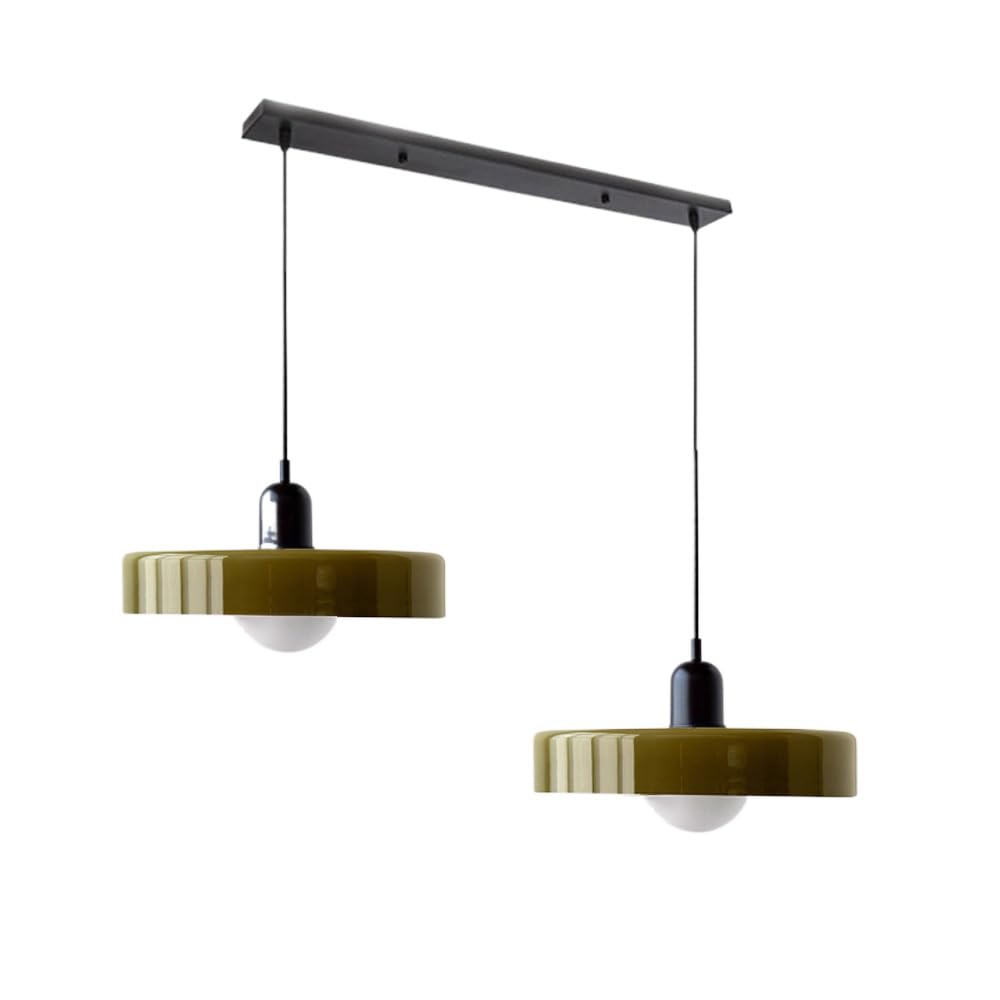 Contemporary Bauhaus Stained Glass Pendant Light with Dual Heads for Stylish Home Illumination