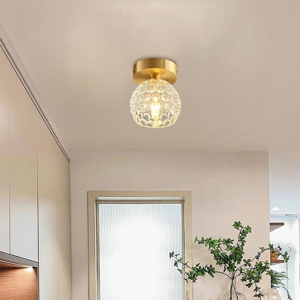 Contemporary Mini Clear Semi-Flush Ceiling Light for Hallway - Stylish and Modern Illumination Solution