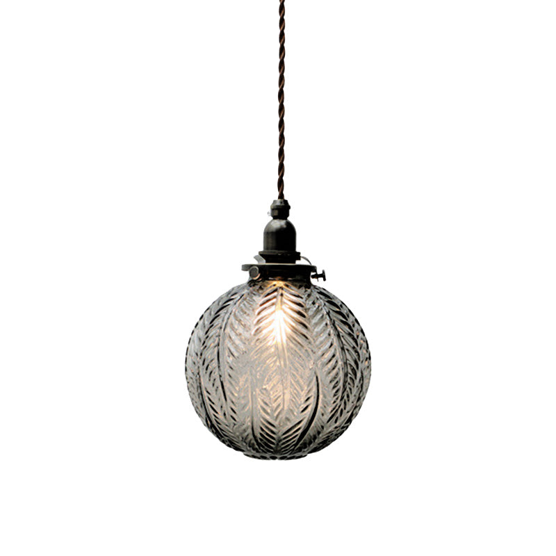 Pendant Light with Vintage Glass Globe Shade