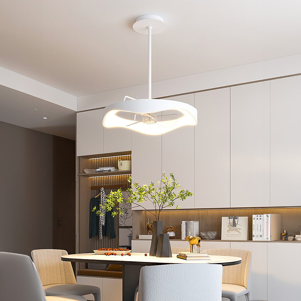 Sleek Minimalist Iron White Ceiling Fan with Integrated Light for Stylish Home Comfort and Modern Décor