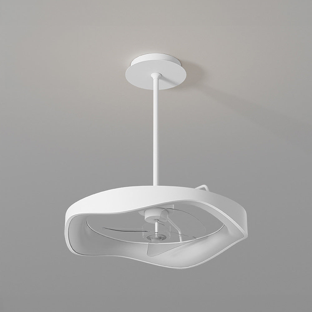 Sleek Minimalist Iron White Ceiling Fan with Integrated Light for Stylish Home Comfort and Modern Décor