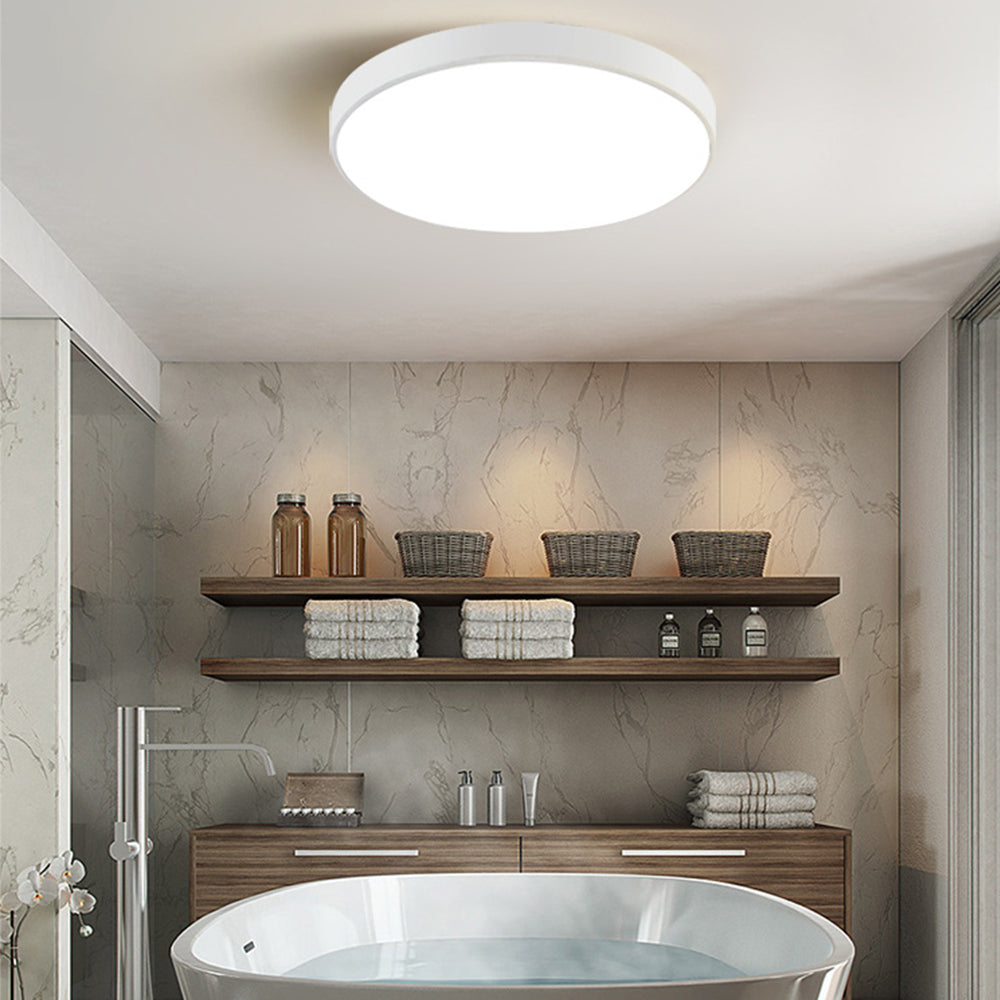 Sleek Round LED Flush Mount Ceiling Light Fixture for Modern Home Interiors - Energy Efficient and Stylish Illumination