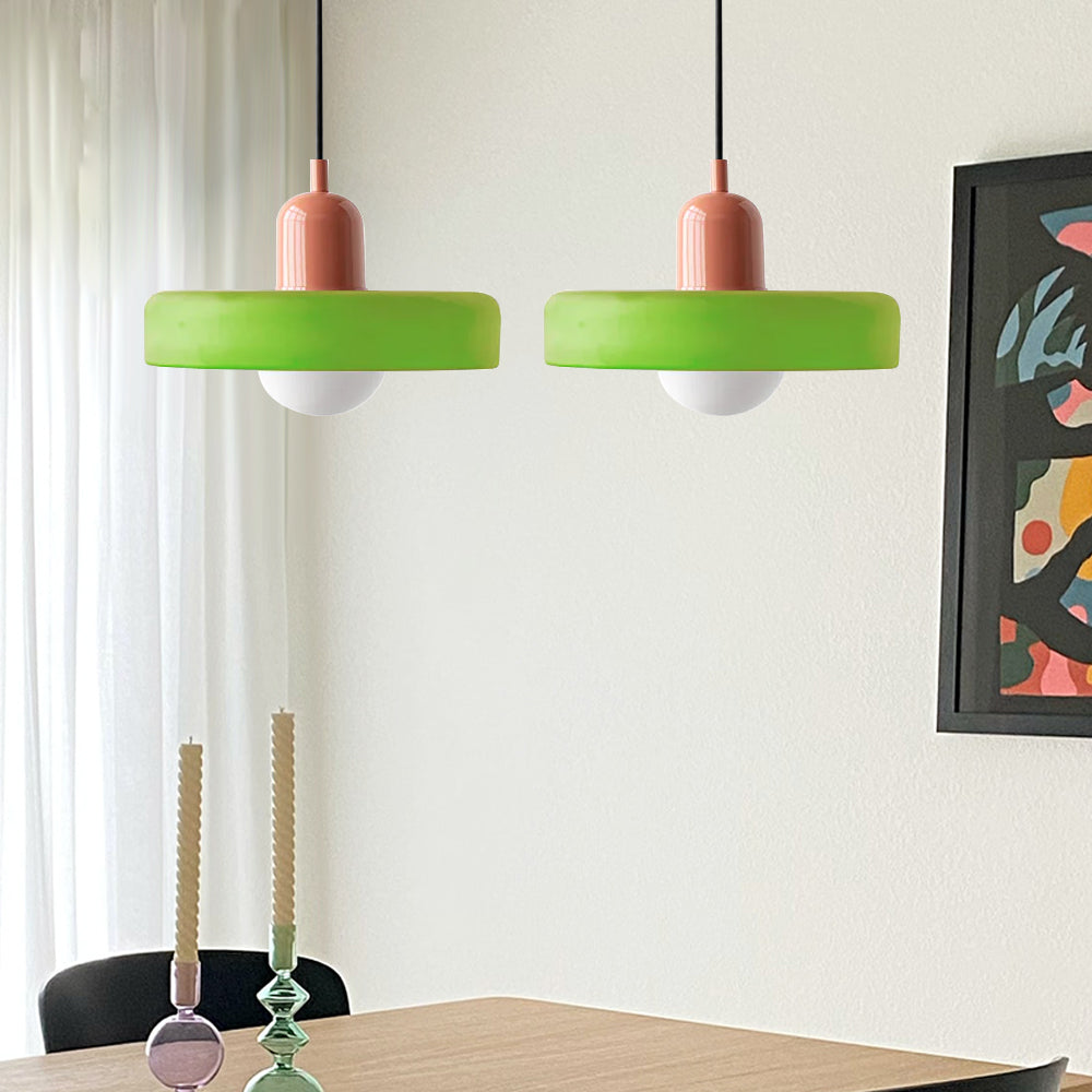 Contemporary Bauhaus Stained Glass Pendant Light with Dual Heads for Stylish Home Illumination