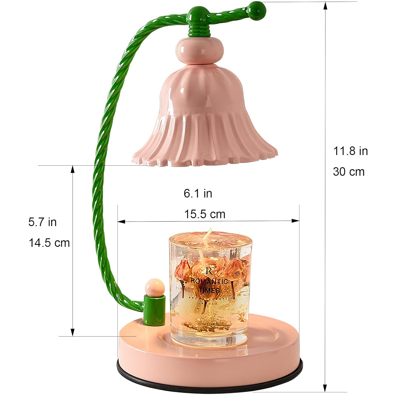 Elegant Pink Glass Candle Lamp for Bedroom Ambience – Modern Warming Light for a Cozy Atmosphere and Stylish Decor