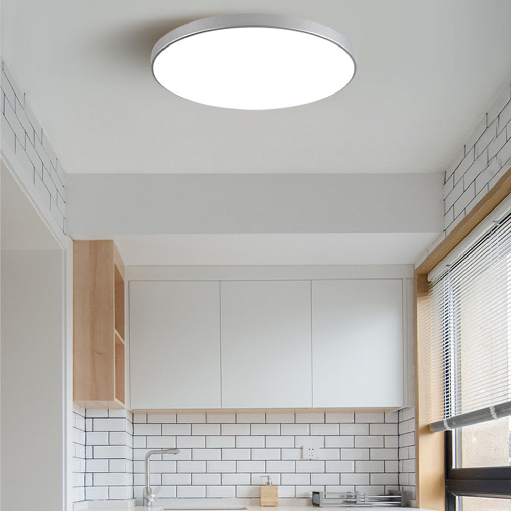 Sleek Round LED Flush Mount Ceiling Light Fixture for Modern Home Interiors - Energy Efficient and Stylish Illumination