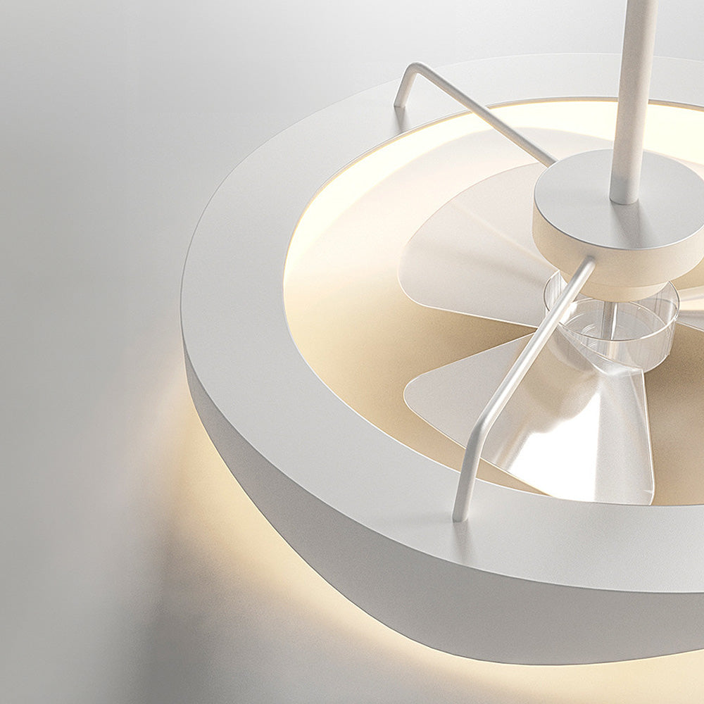 Sleek Minimalist Iron White Ceiling Fan with Integrated Light for Stylish Home Comfort and Modern Décor