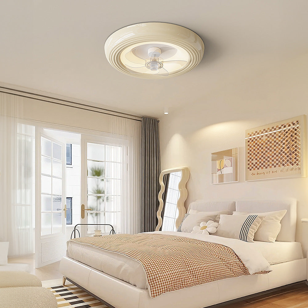 Elegant Macaron Style Bedroom Ceiling Fan with Integrated Light – Modern Design for Comfortable Living Spaces