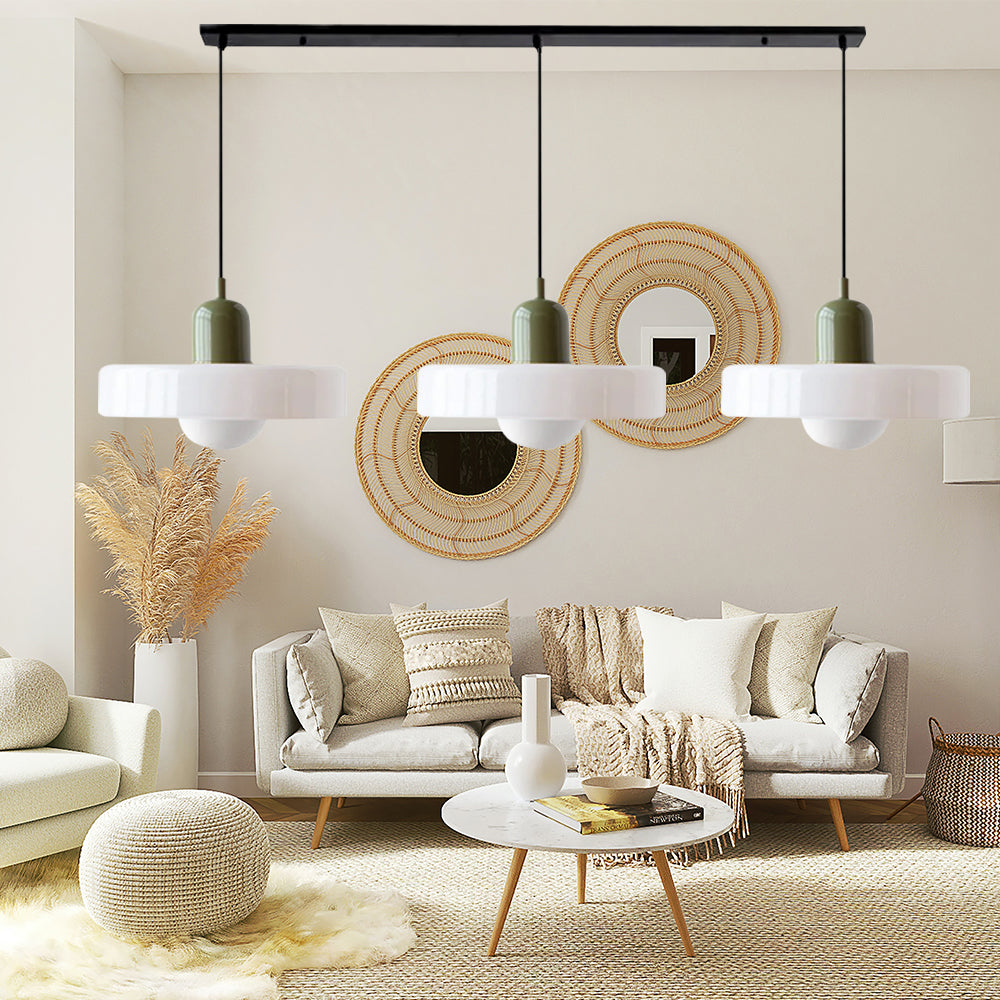 Contemporary 3-Head Glass Pendant Light - Stylish Modern Art Decor for Elegant Home Interiors