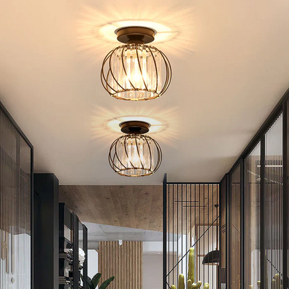 Pendant Light Black Glass Globe Ceiling Fixture