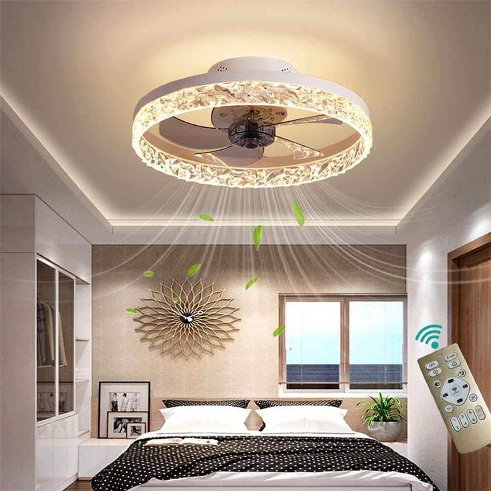 Modern Round Ceiling Fan with LED Light - Stylish Hardware Design for Enhanced Airflow and Illumination in Any Room