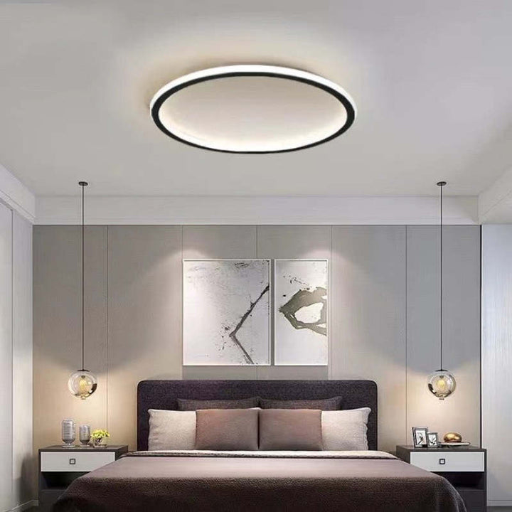 Nordic Style Round LED Ceiling Light Fixture - Modern Disc Design for Elegant Home Illumination and Energy Efficiency