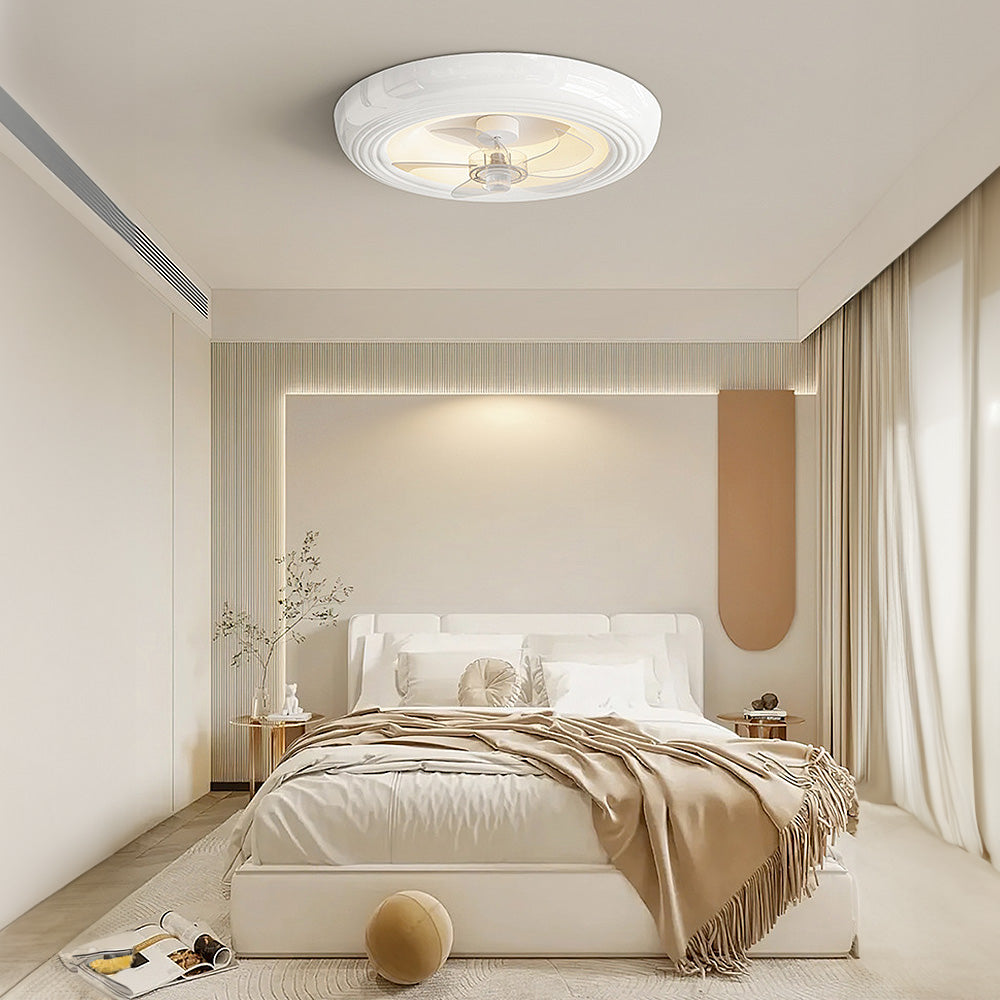 Elegant Macaron Style Bedroom Ceiling Fan with Integrated Light – Modern Design for Comfortable Living Spaces