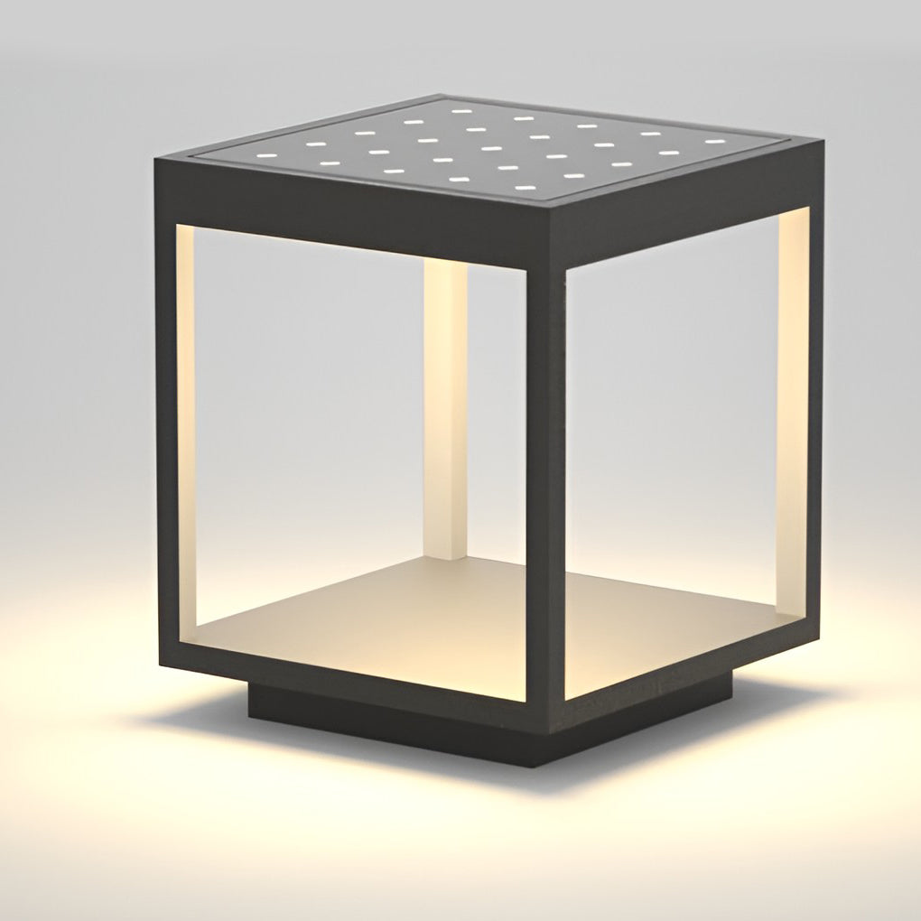 Farola solar para exteriores moderna con marco negro