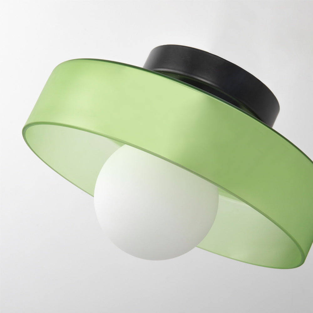 Lampada da soffitto moderna con struttura rotonda in vetro