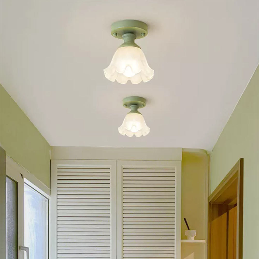 Cream Creative Corridor Aisle Glass Ceiling Light Fixture for Elegant Illumination in Hallways and Passageways