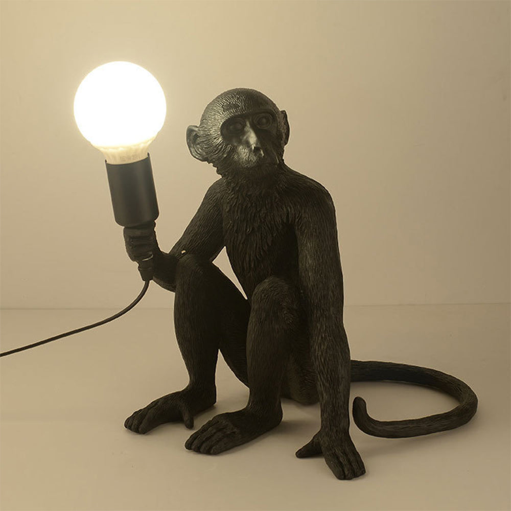 Sleek Black Monkey Table Lamp & Bedside Light - Stylish Home Lighting for Modern Interiors and Unique Decor