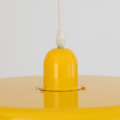 Lampa wisząca w stylu mid-century pomarańczowa metalowa oprawa