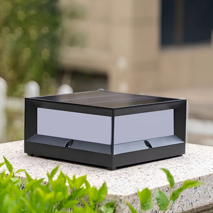 Lumière de poteau solaire LED de jardin en aluminium noir
