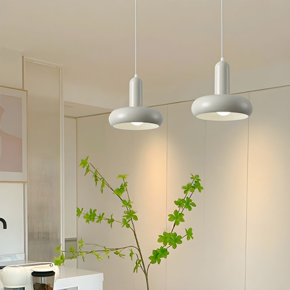 Bauhaus Puck Creamy Pendant Light Fixture - Stylish Modern Illumination for Contemporary Interiors and Elegant Spaces