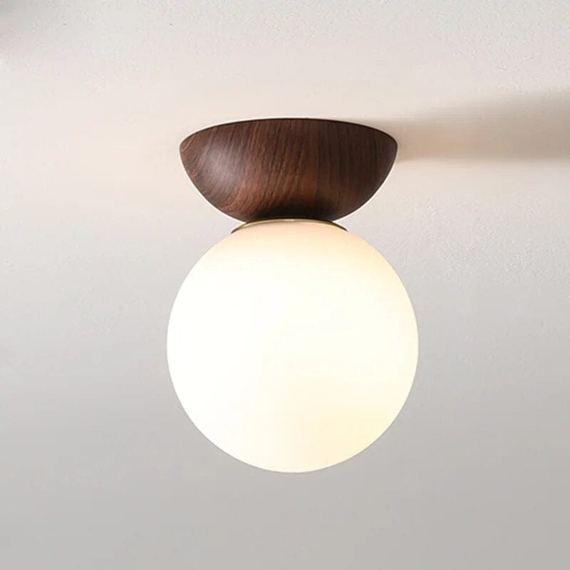 Lampada da soffitto con paralume in vetro per corridoio