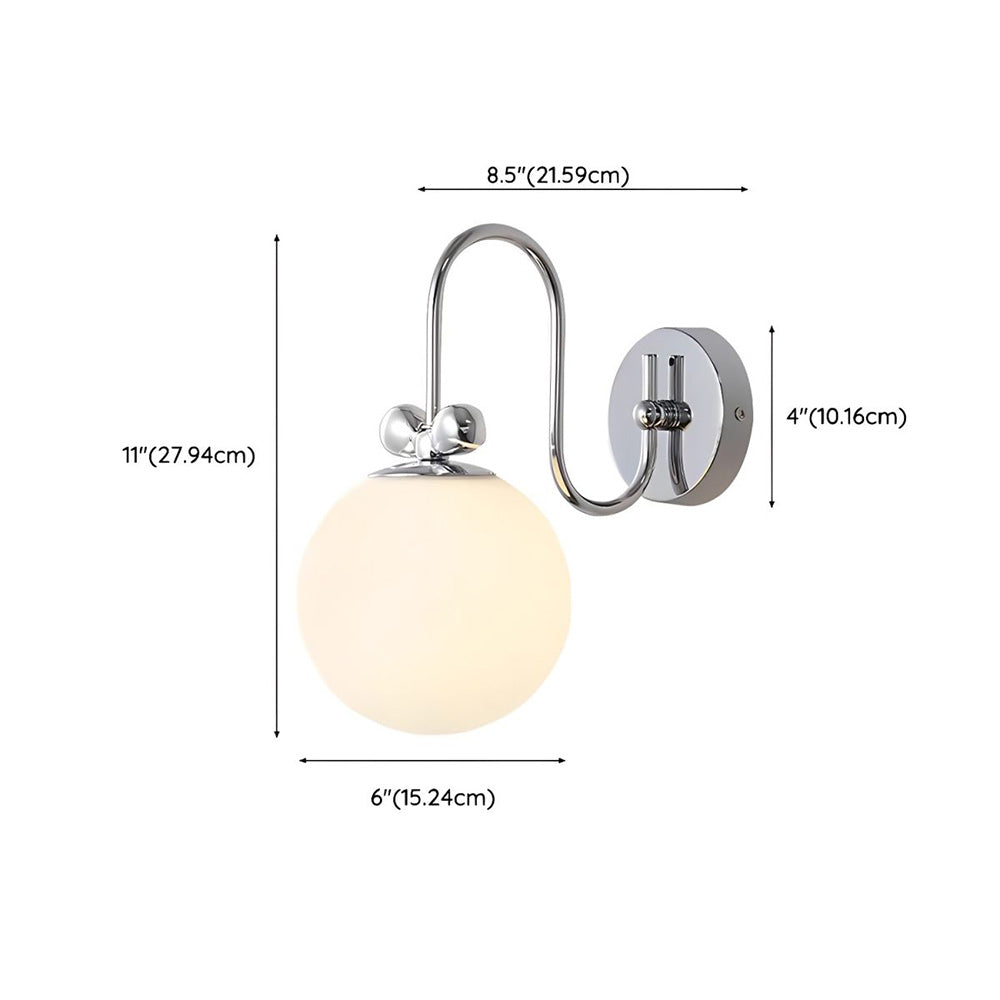 Sleek Chrome Globe Glass Indoor Wall Light Fixture for Elegant Home Illumination and Modern Decor