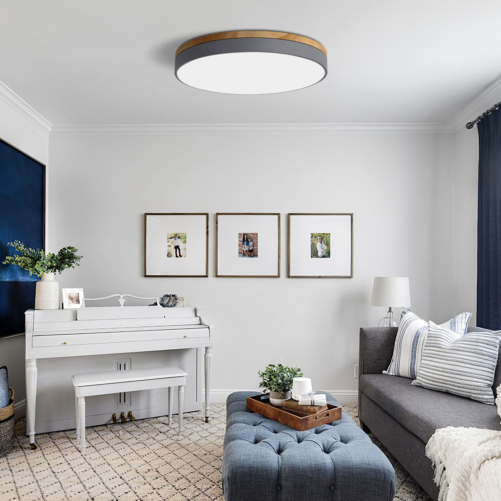 Ceiling Light Modern Wood LED Flush Fitting