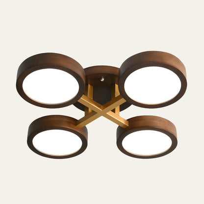 LED Ceiling Light with Wood Modern Design