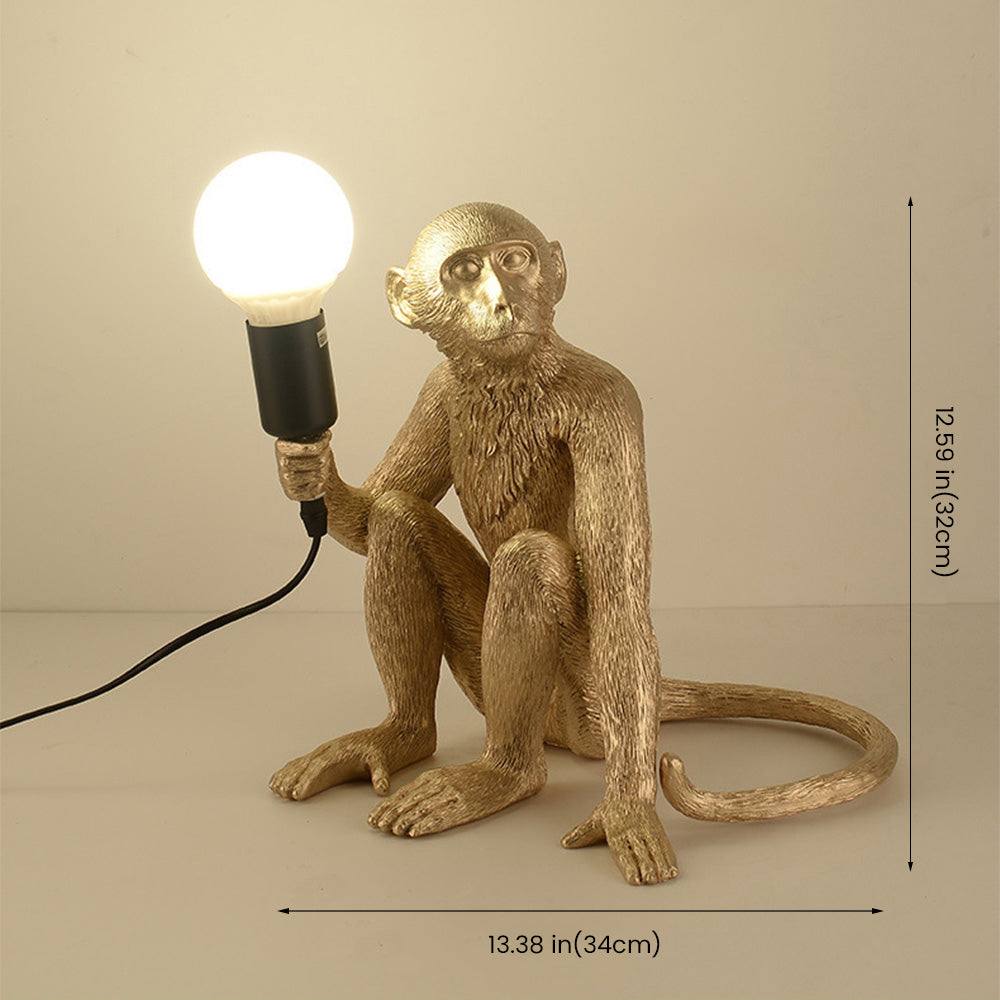 Sleek Black Monkey Table Lamp & Bedside Light - Stylish Home Lighting for Modern Interiors and Unique Decor