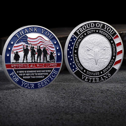 Veterans Day Coin Set Gold Silver Plated Military Challenge Coins Gift