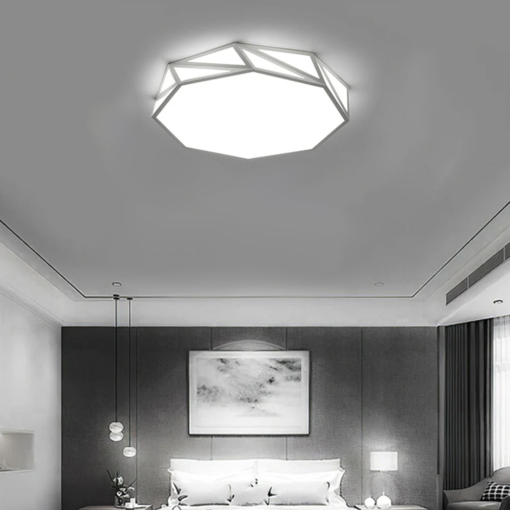 Contemporary Geometric LED Ceiling Light Fixture for Stylish Bedroom Illumination and Modern Home Décor