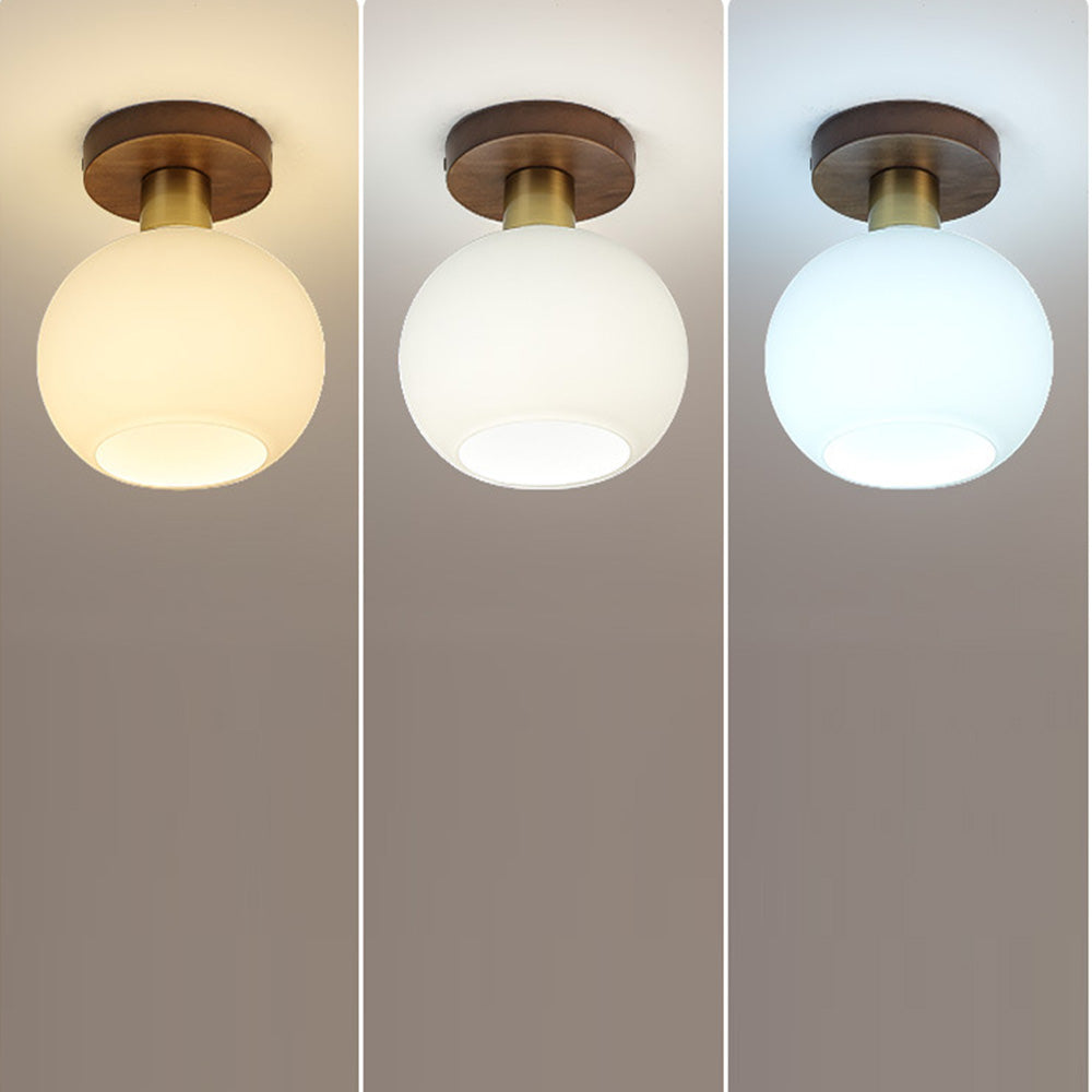 Nordic Walnut Minimalist Ceiling Light for Hallways – Elegant, Modern Lighting Fixture for Stylish Home Interiors