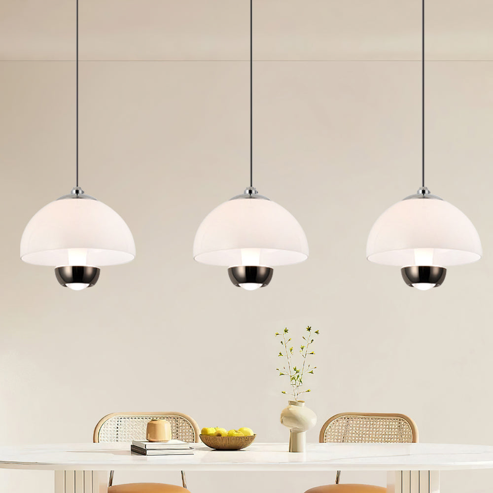 Lampada a sospensione con paralume in vetro per cucina plafoniera