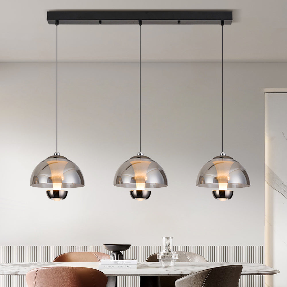 Lampada a sospensione con paralume in vetro per cucina plafoniera