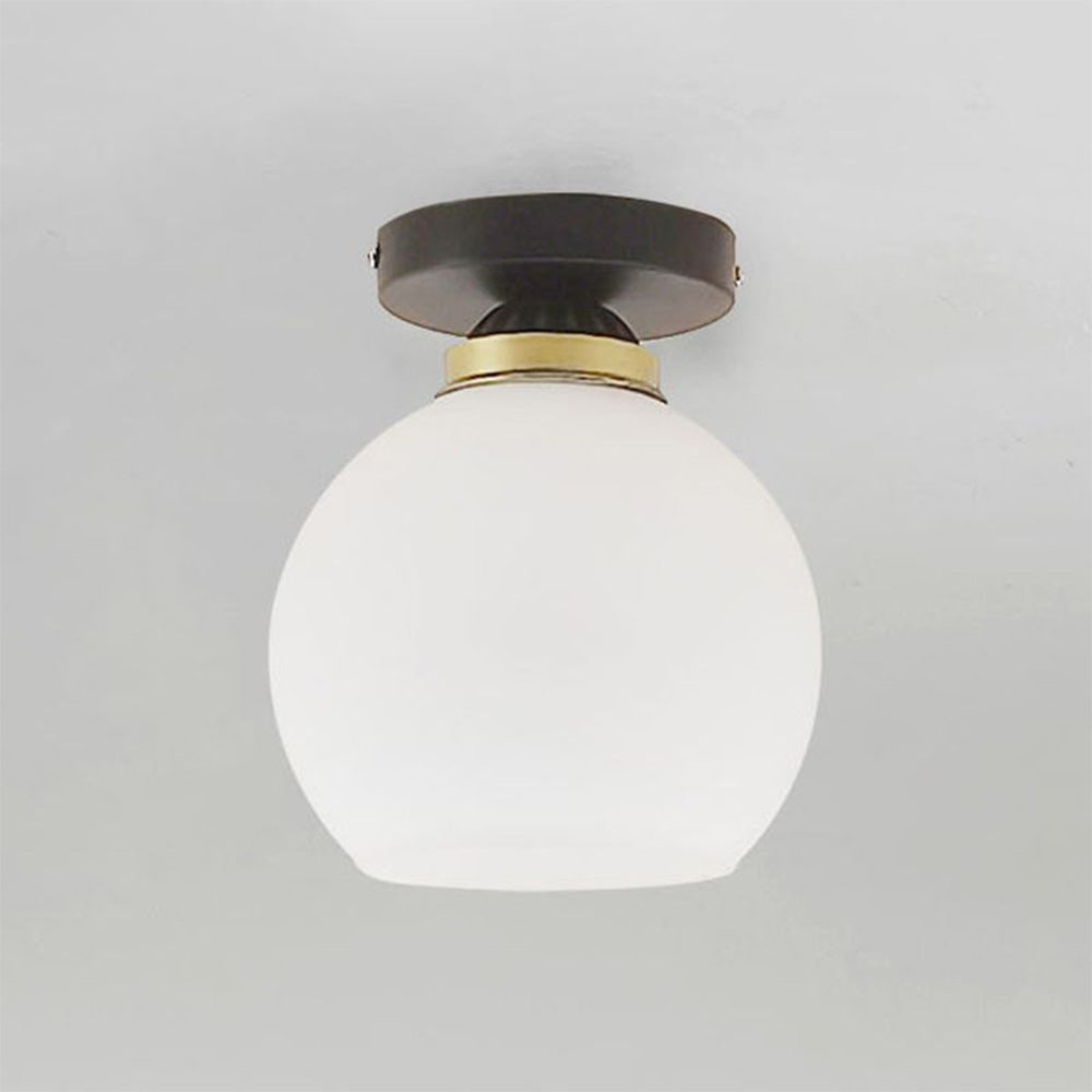 Sleek Modern Black Flush Mount Globe Ceiling Light Fixture for Stylish Home Illumination and Contemporary Décor