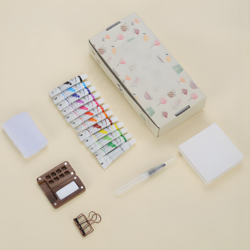 Aquarell-Reiseset Tragbares Kunstset Kompakte Premium-Farben