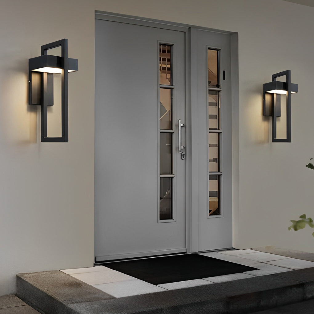 Outdoor Wall Light Modern Black LED Lamp