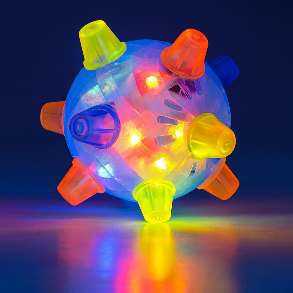 Dog Ball Toy Interactive LED Bouncing Rubber Light Up Play Ball