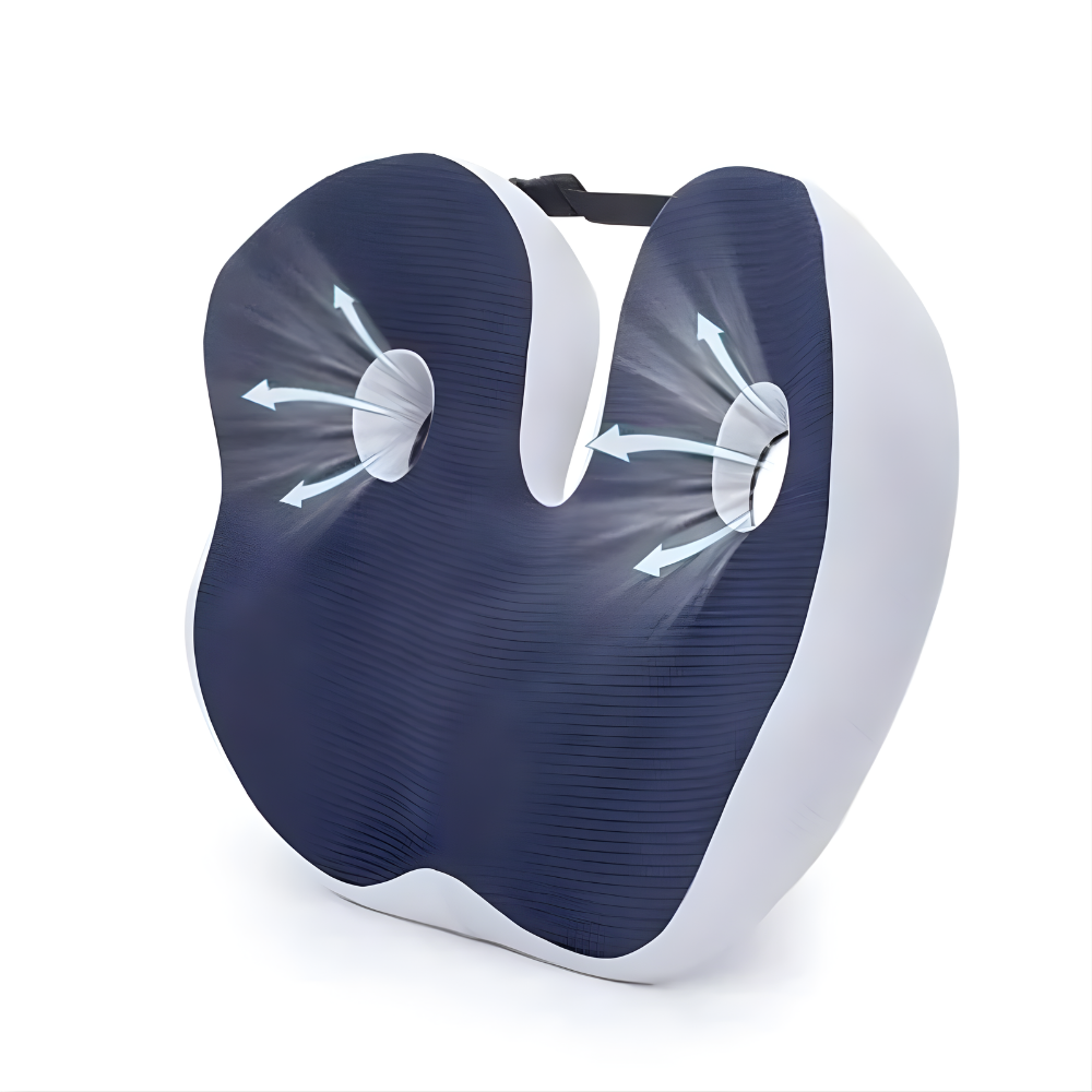 Seat Cushion Memory Foam Orthopedic Pressure Relief Adjustable