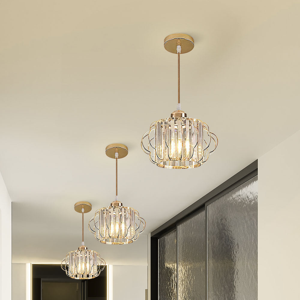 Opulent Gold Crystal Ceiling Light Fixture for Elegant Hallways – Stunning Luxury Lighting for Your Home Decor