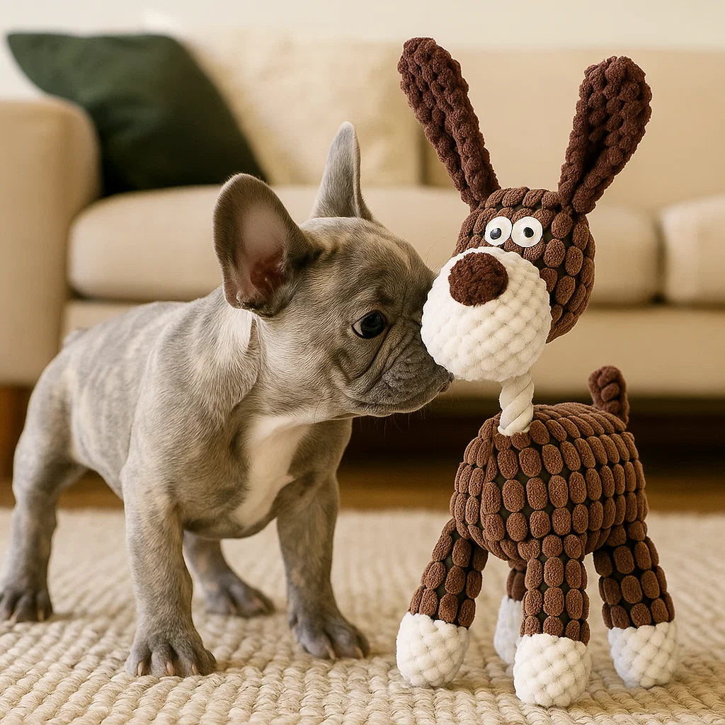 Giocattolo per cane in peluche con squeaky da masticare animale