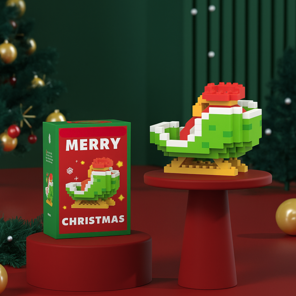 Set di Blocchi da Costruzione per le Vacanze Kit di Giocattoli con Figure Creative di Natale