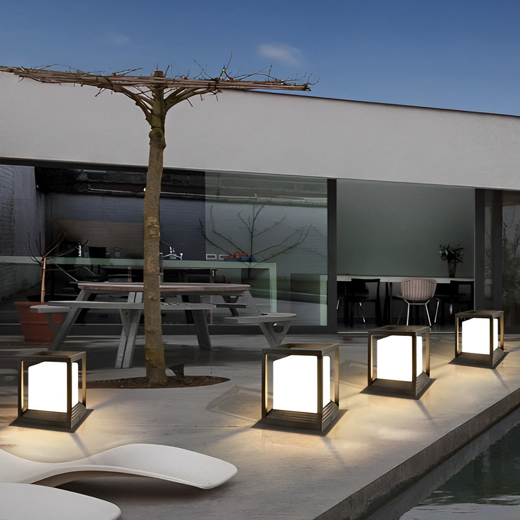 Farol solar LED para exterior de aluminio negro