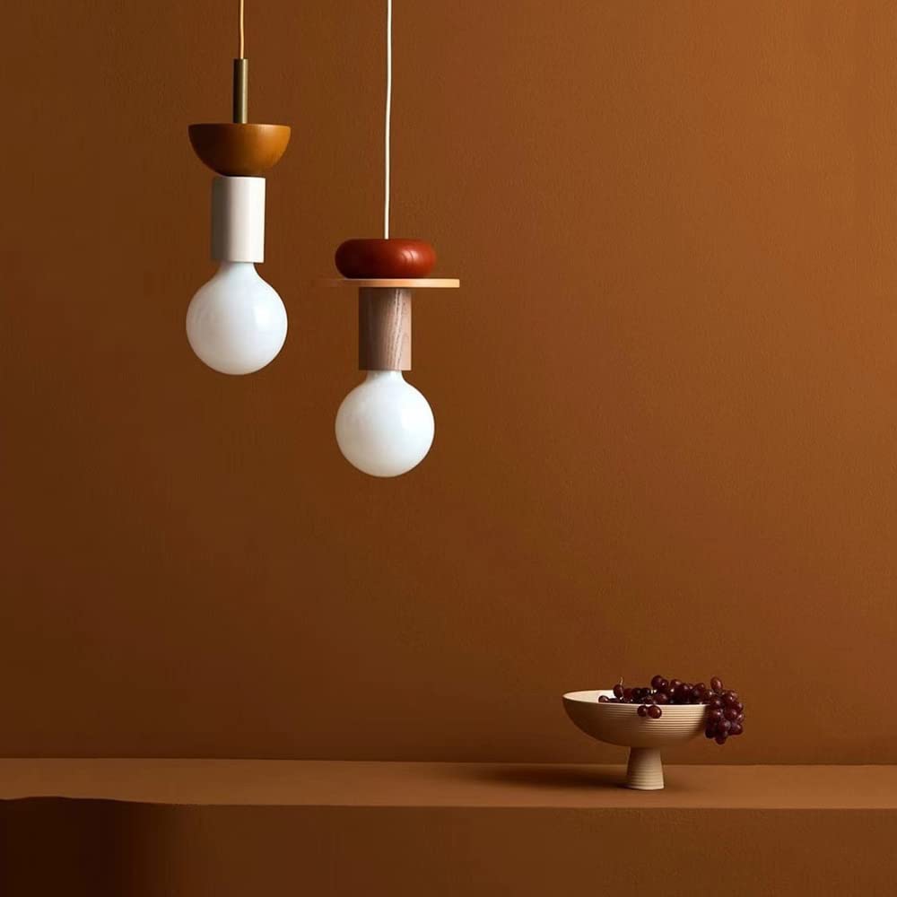 Vibrant Coloured Wooden Block Pendant Light – Stylish, Contemporary Lighting for Home Décor and Unique Interiors