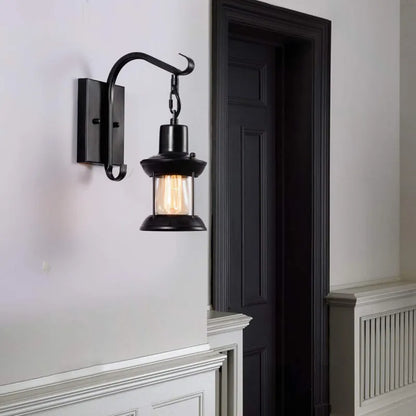 Wall Light with Vintage Glass Shade Design