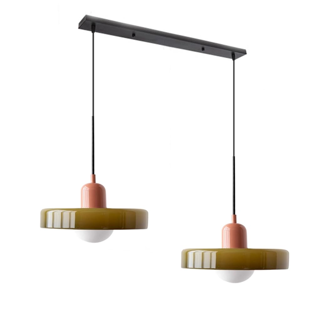 Contemporary Bauhaus Stained Glass Pendant Light with Dual Heads for Stylish Home Illumination